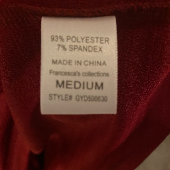 Annabelle Red V-Neck Drop Waist Dress with Black Zipper Detail on Back - Picture 7 of 7